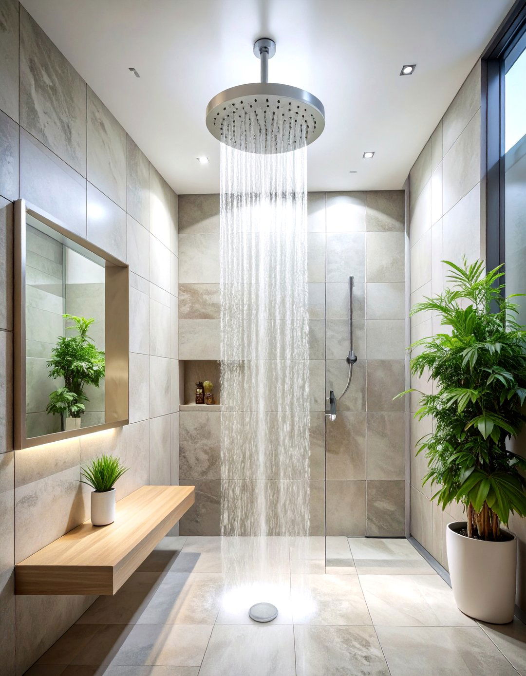 Rain Shower Head - 30 timeless bathroom ideas