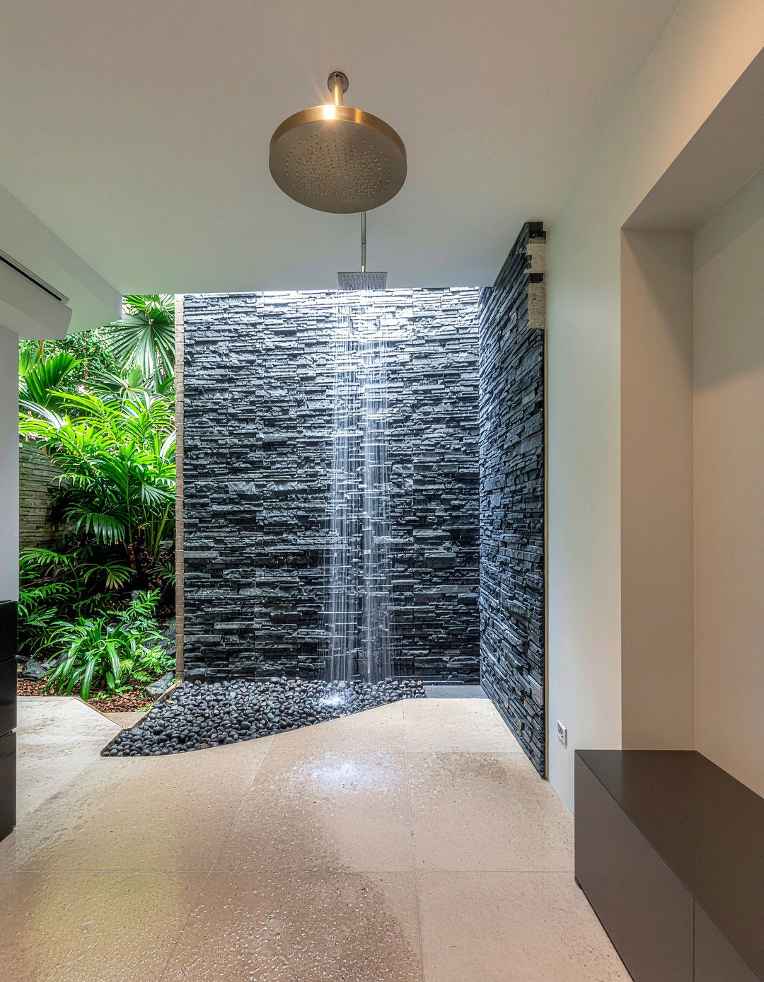 Rain Shower - 30 jungle bathroom ideas