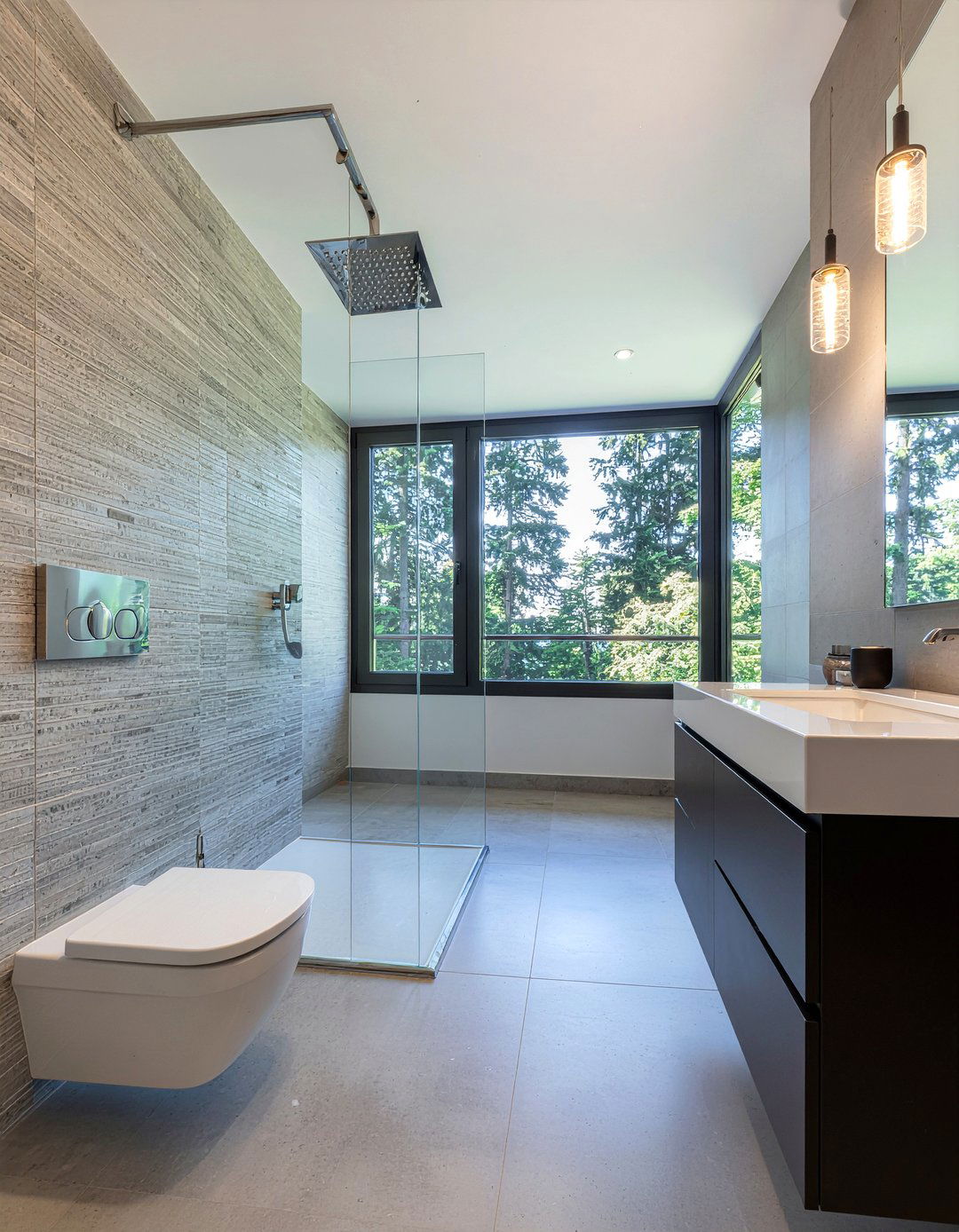 Rain glass bathroom partition - 30 glass bathroom ideas