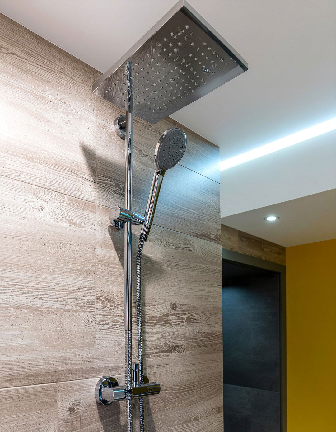 Rain shower head system - 30 master bath remodel ideas