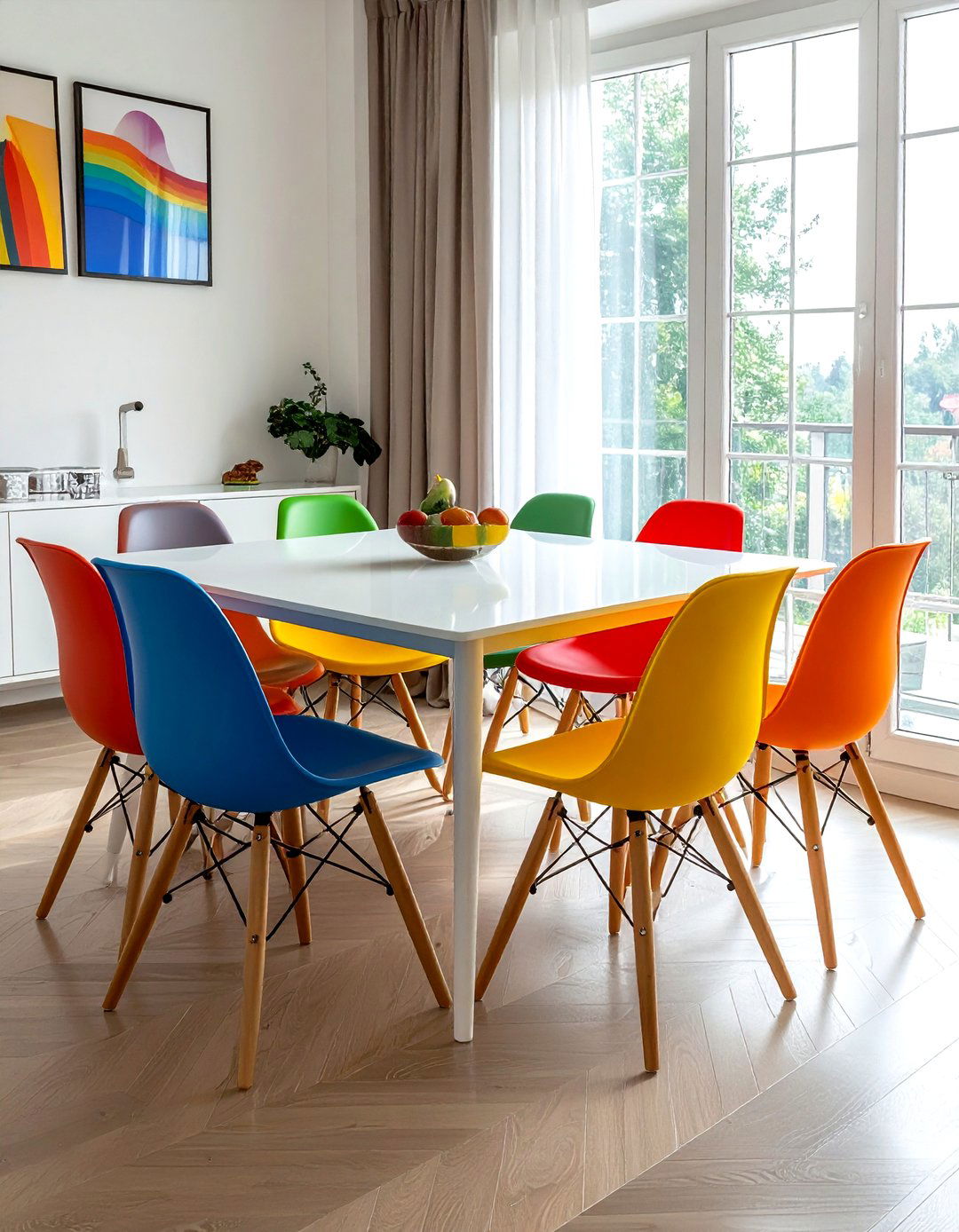 Rainbow Dining Chair - 30 colorful dining chair ideas