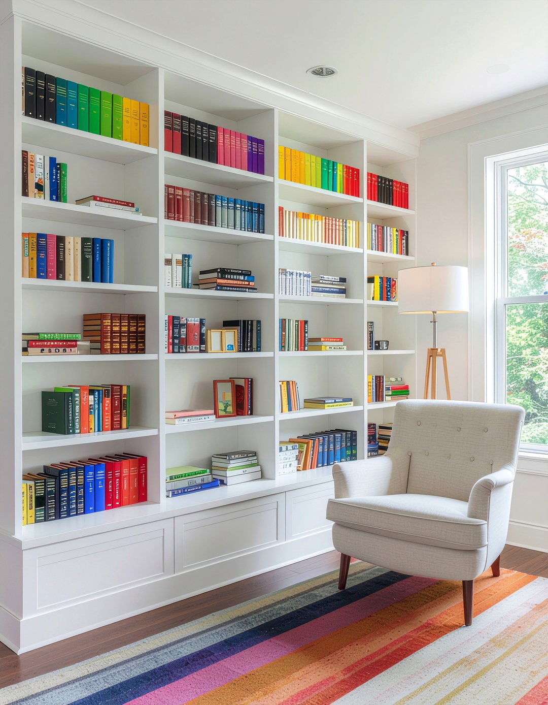 Rainbow Library Reading Nook - 30 eclectic home decor ideas