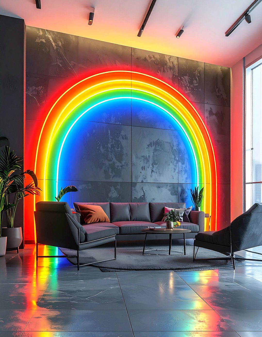 Rainbow Neon Sign - 30 rainbow decor ideas
