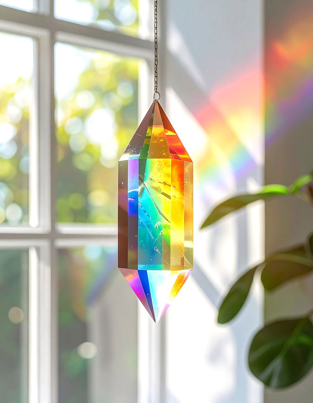 Rainbow Sun Catcher Crystal - 30 rainbow decor ideas