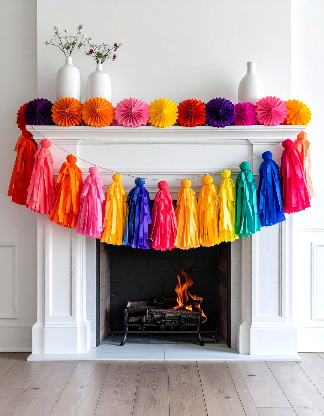 Rainbow Tassel Garland - 30 rainbow decor ideas