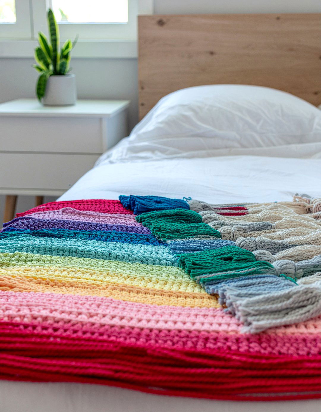 Rainbow Tassel Garland - 30 rainbow bedroom ideas