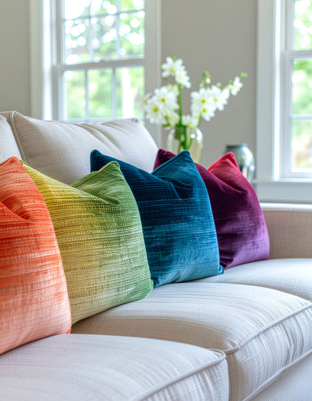 Rainbow Throw Pillows - 30 rainbow bedroom ideas