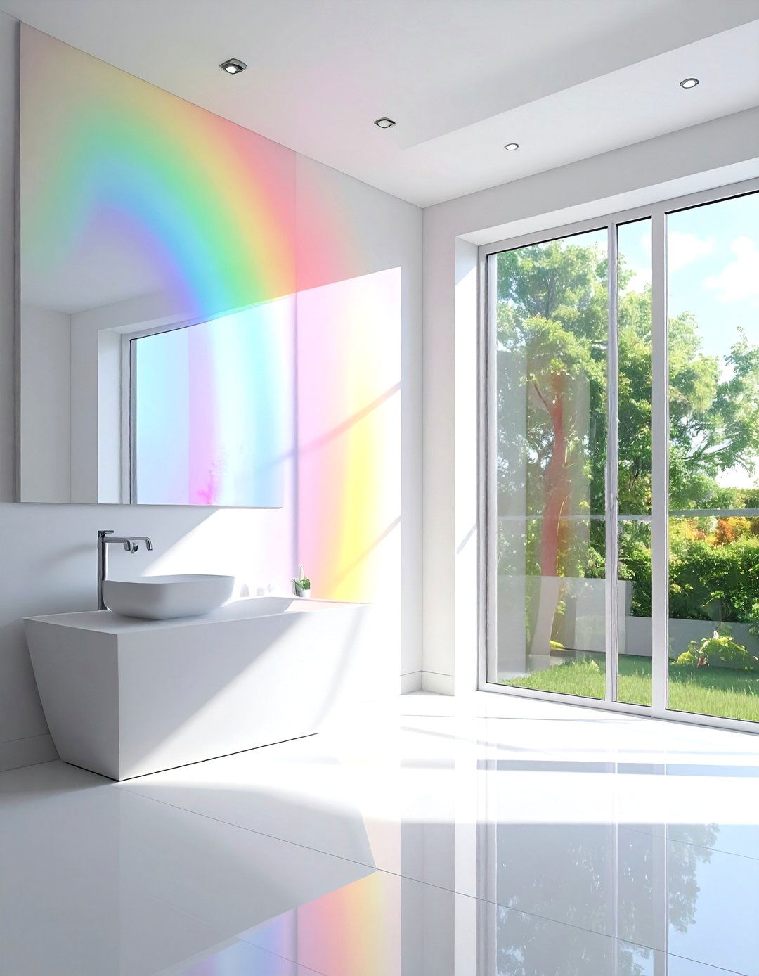 Rainbow Window Privacy Film - 30 rainbow decor ideas