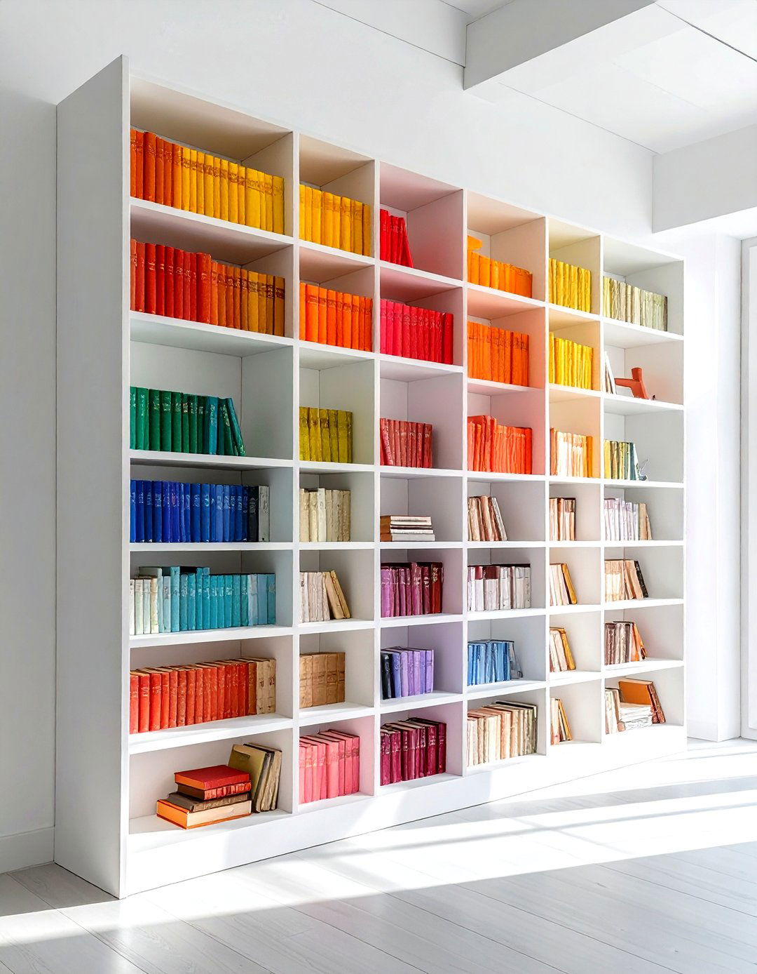 Rainbow bookshelf - 30 bright decor ideas