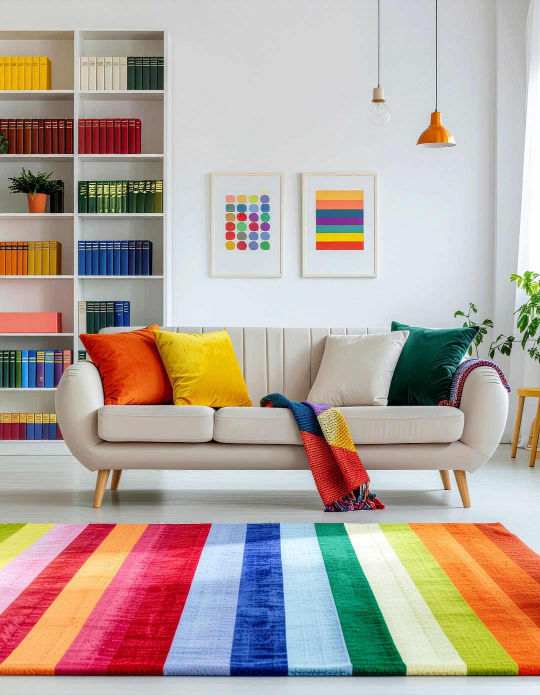 Rainbow living room - 30 colorful living room ideas