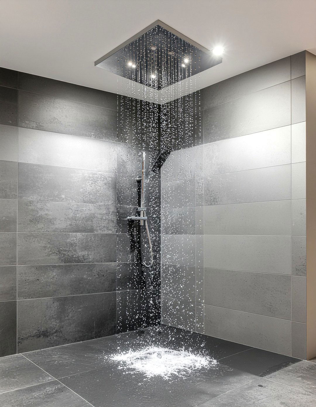 Rainfall Shower Head - 30 luxury master bathroom ideas