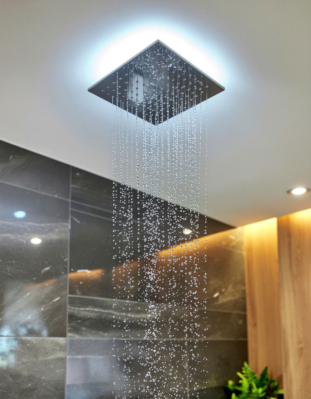 Rainfall Shower Head - 30 nature-inspired bathroom ideas