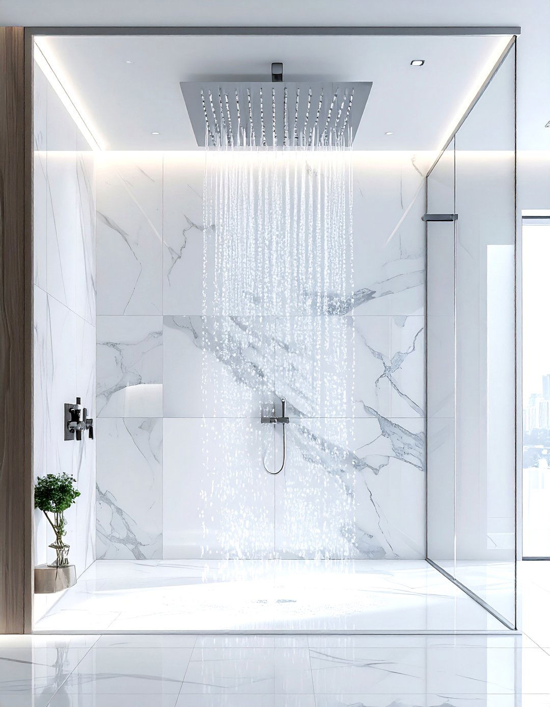 Rainfall Shower System - 30 serene bathroom ideas