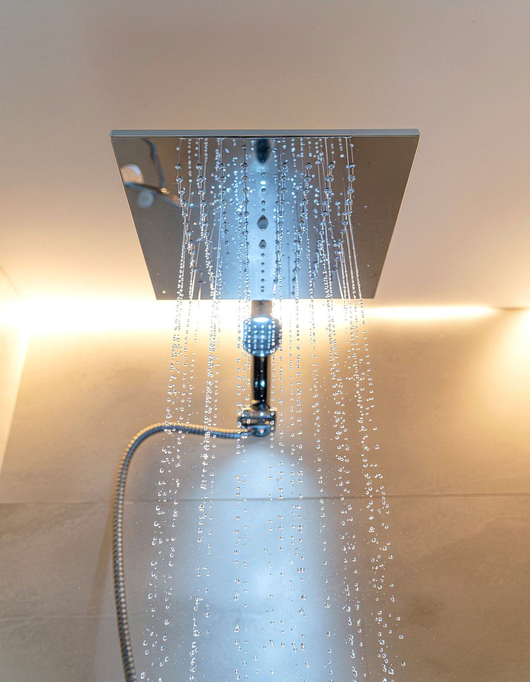 Rainfall shower head - 30 bathroom makeover ideas