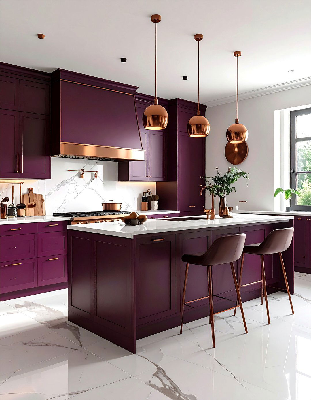 Raisin kitchen cabinets - 30 purple kitchen color schemes
