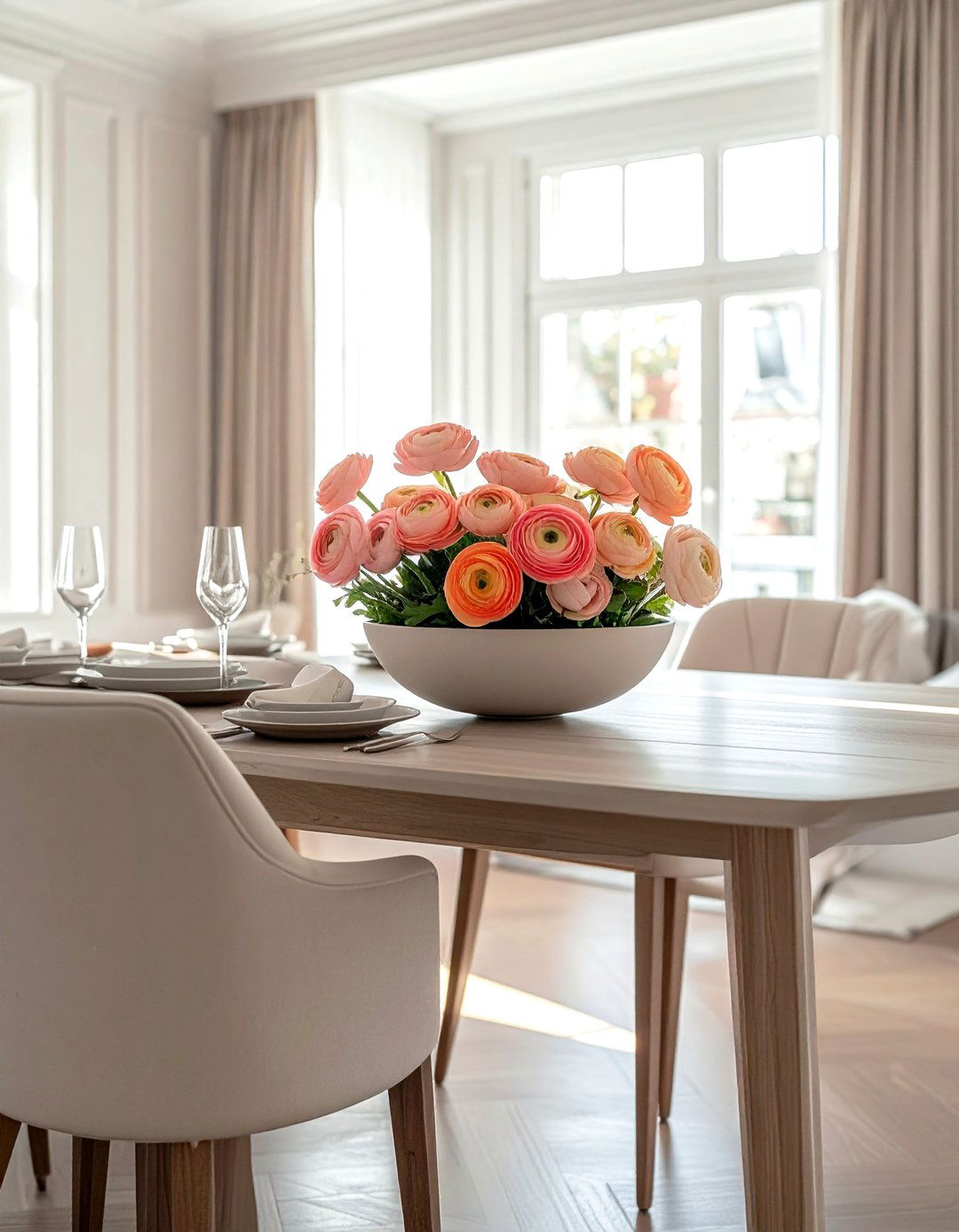Ranunculus Table Flowers - 30 dining room flower ideas