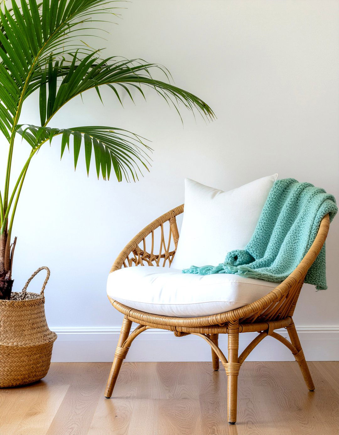 Rattan Accent Chair - 30 living room coastal furniture ideas