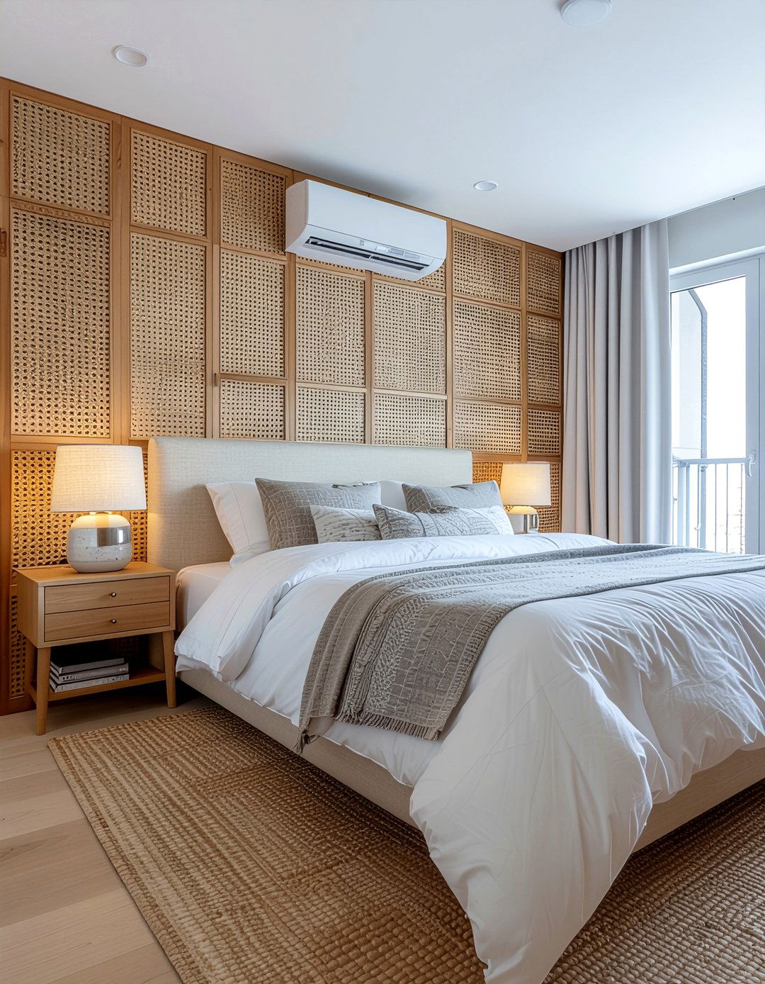 Rattan Accent Wall - 30 rattan bedroom ideas