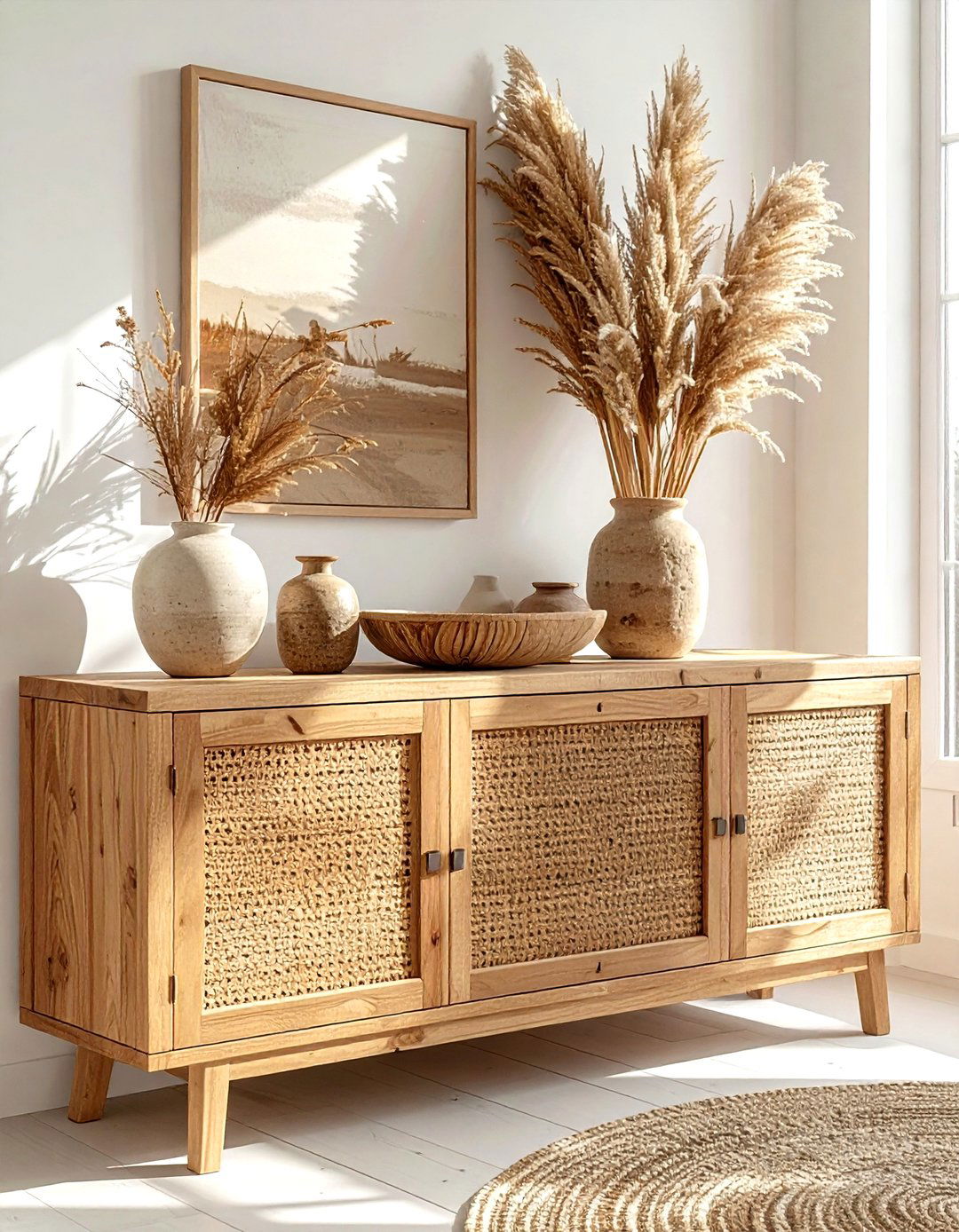 Rattan And Wood Buffet Cabinet - 30 wood buffet dining room ideas