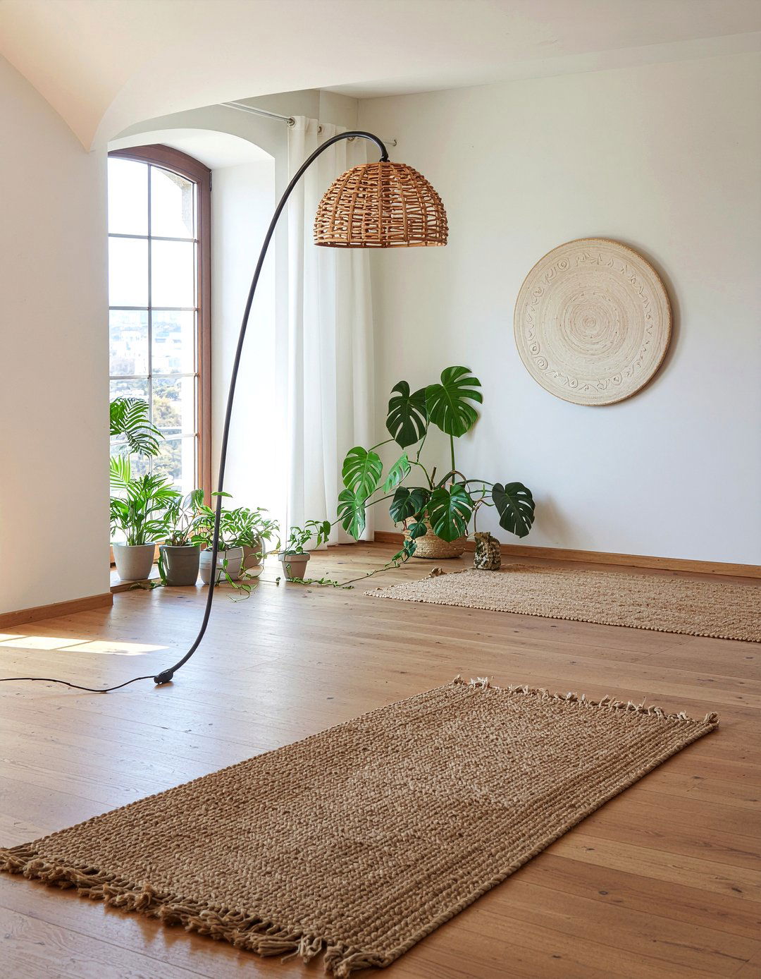 Rattan Arc Lamp - 30 living room arc lamps