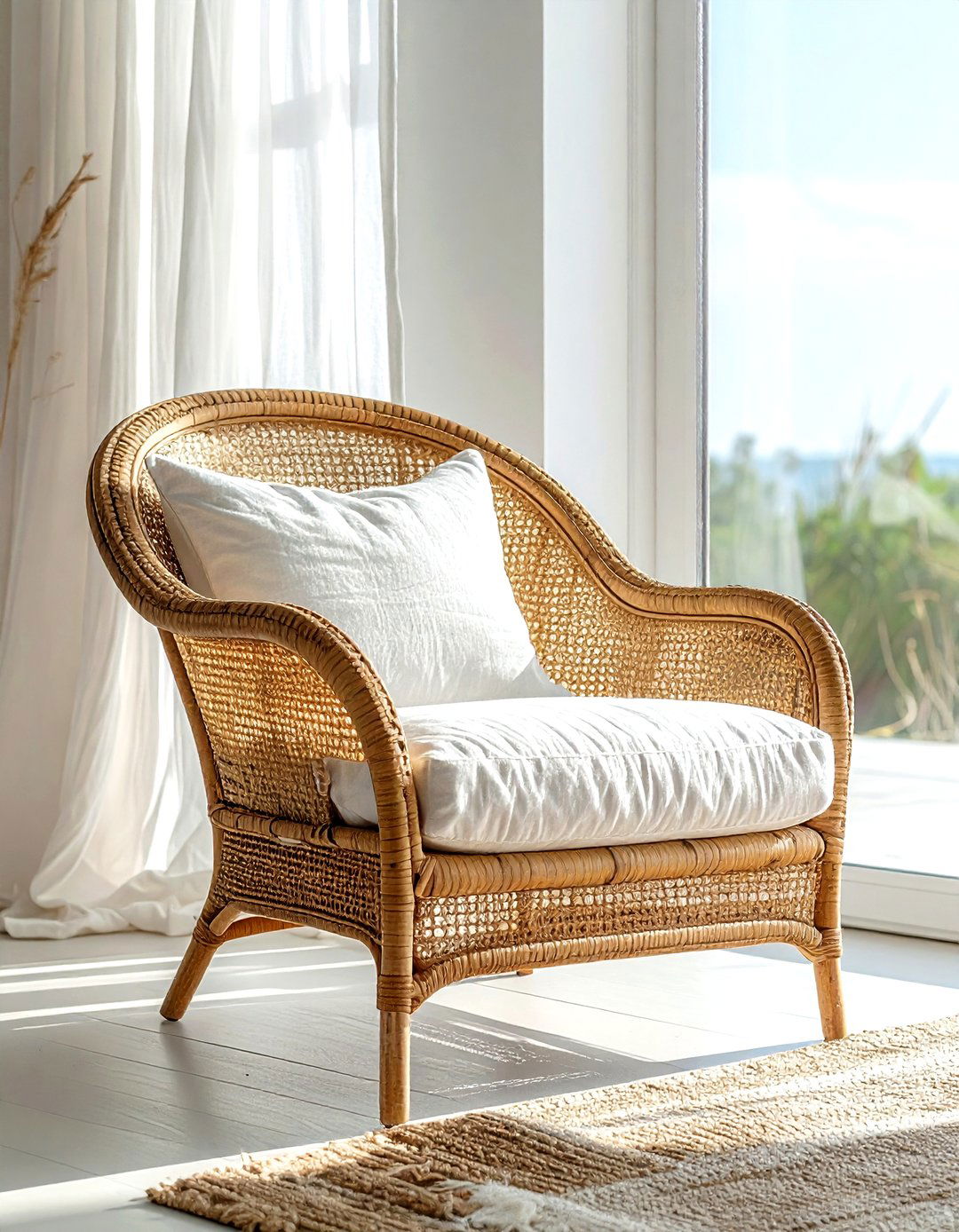 Rattan Armchair - 30 airy decor ideas