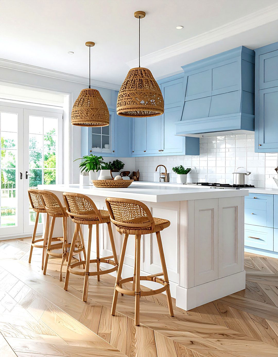 Rattan Bar Stools - 30 Cape Cod kitchen ideas