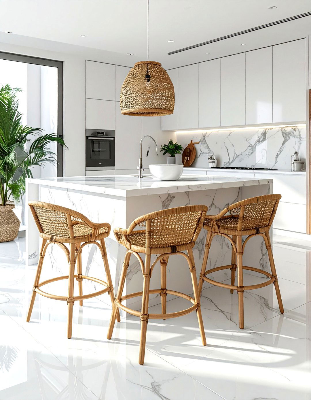 Rattan Bar Stools Dining Room - 30 rattan dining room ideas