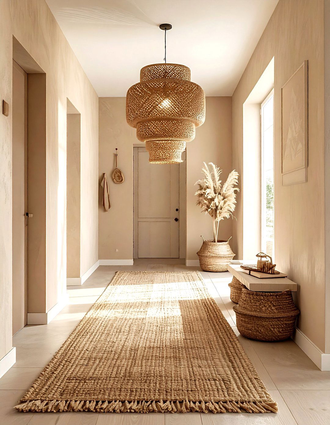 Rattan Basket Light - 30 hallway lighting ideas
