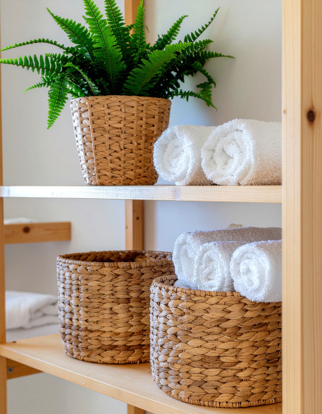 Rattan Bathroom Storage - 30 nature-inspired bathroom ideas