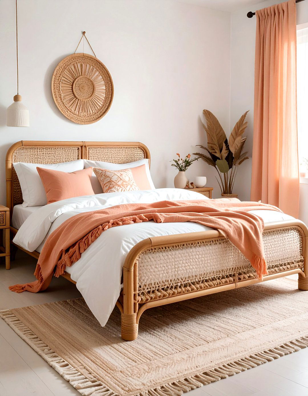 Rattan Bed Frame - 30 airy bedroom ideas
