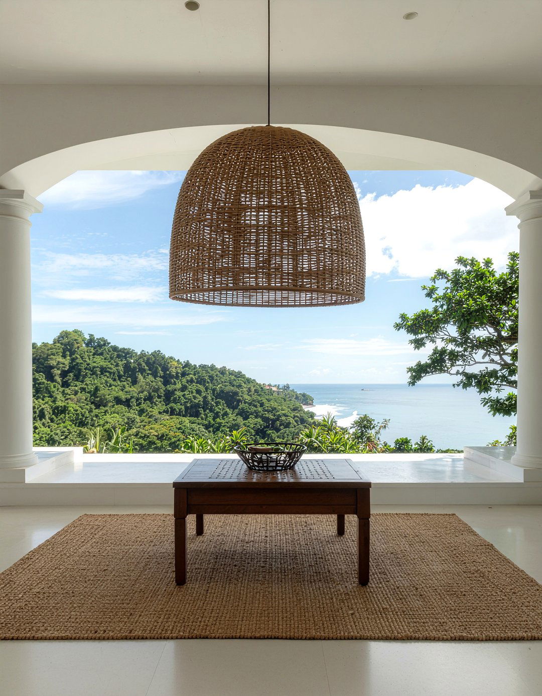 Rattan Ceiling Light - 30 rattan living room ideas