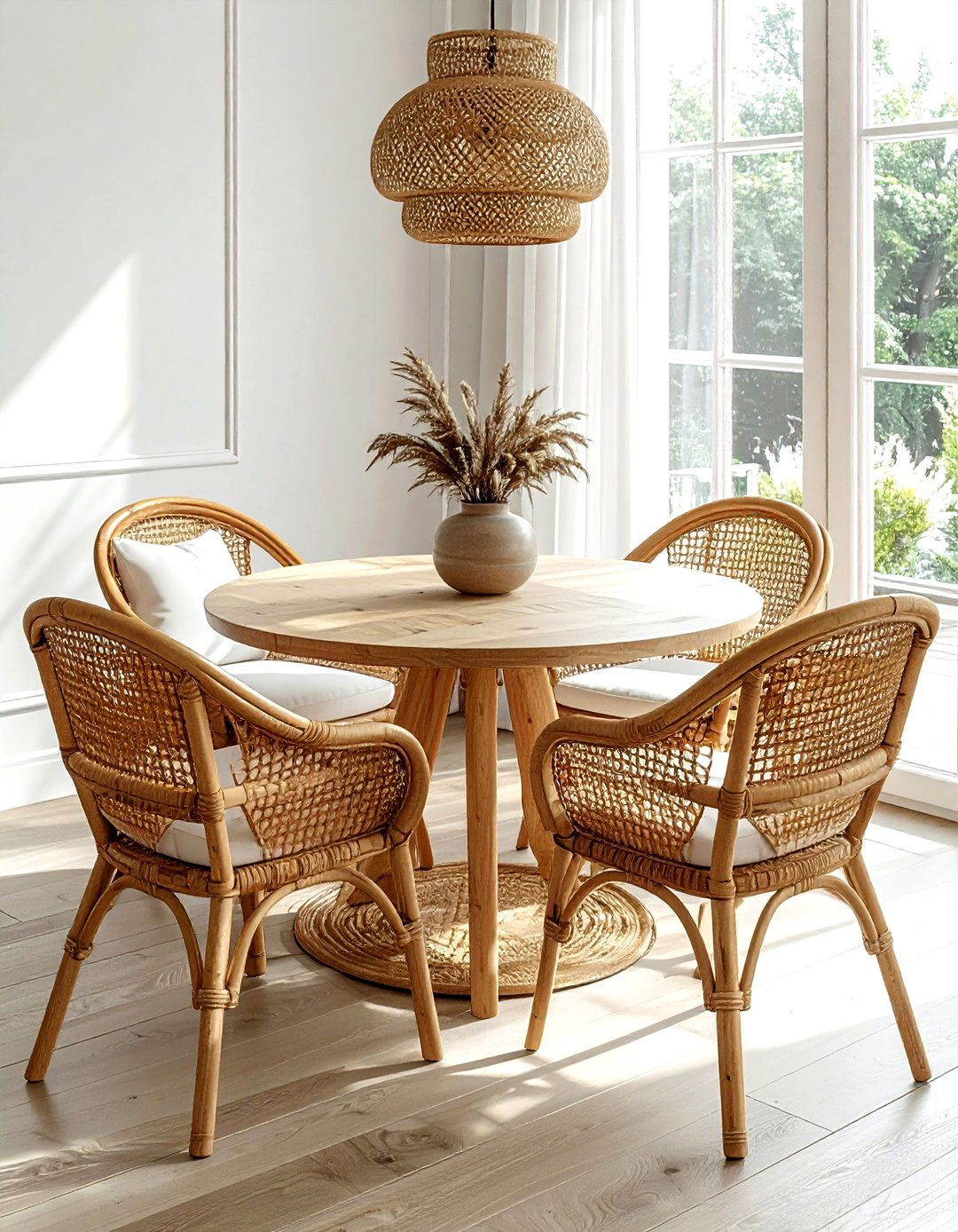 Rattan Chairs - 30 dining room seating arrangements ideas