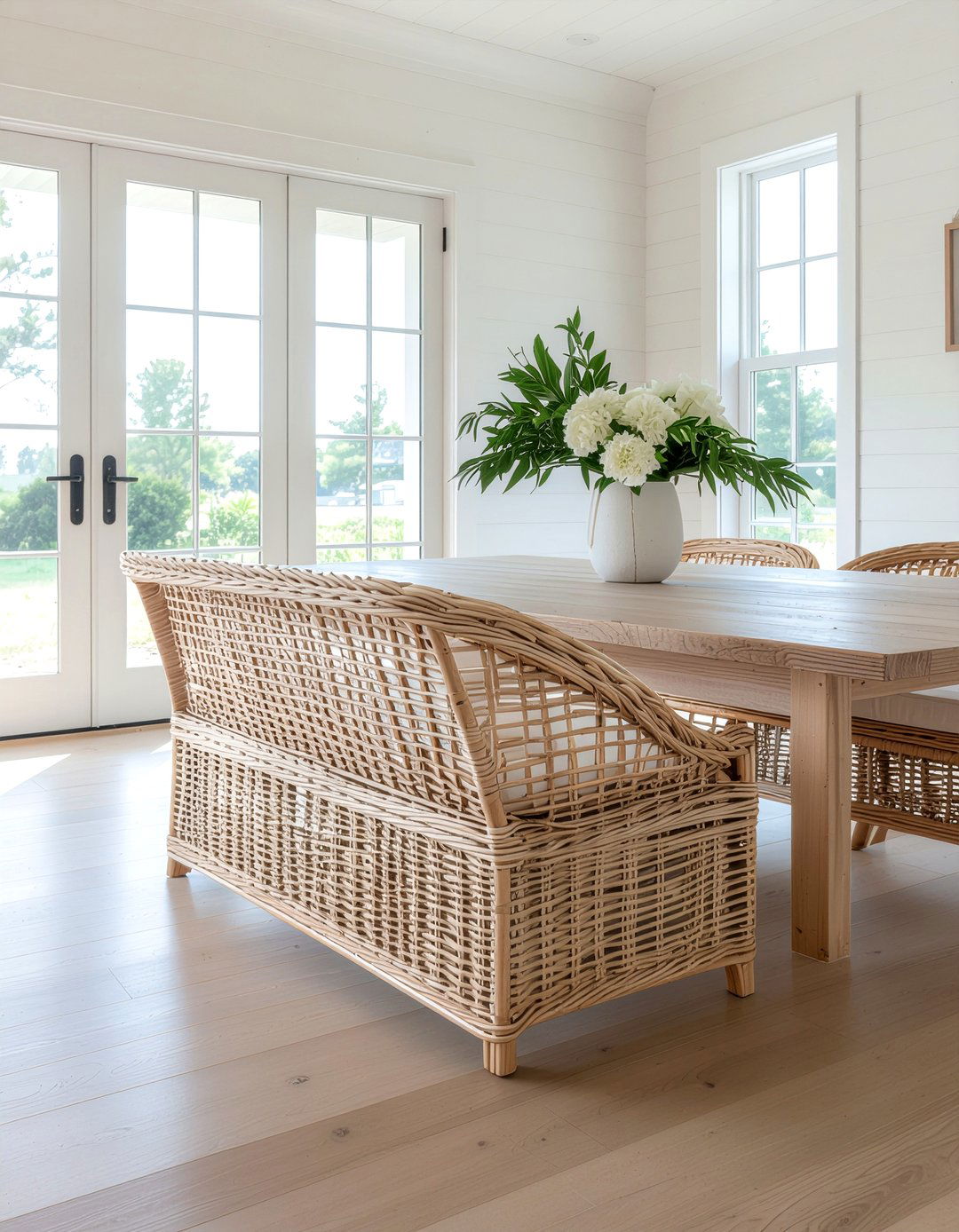 Rattan Curved Dining Bench - 30 curved dining bench ideas