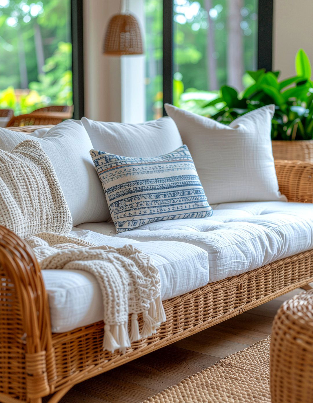 Rattan Daybed - 30 rattan living room ideas