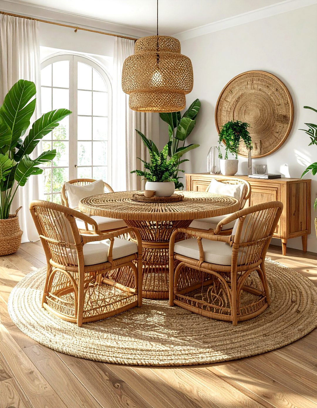 Rattan Dining Room Set - 30 tropical dining room ideas