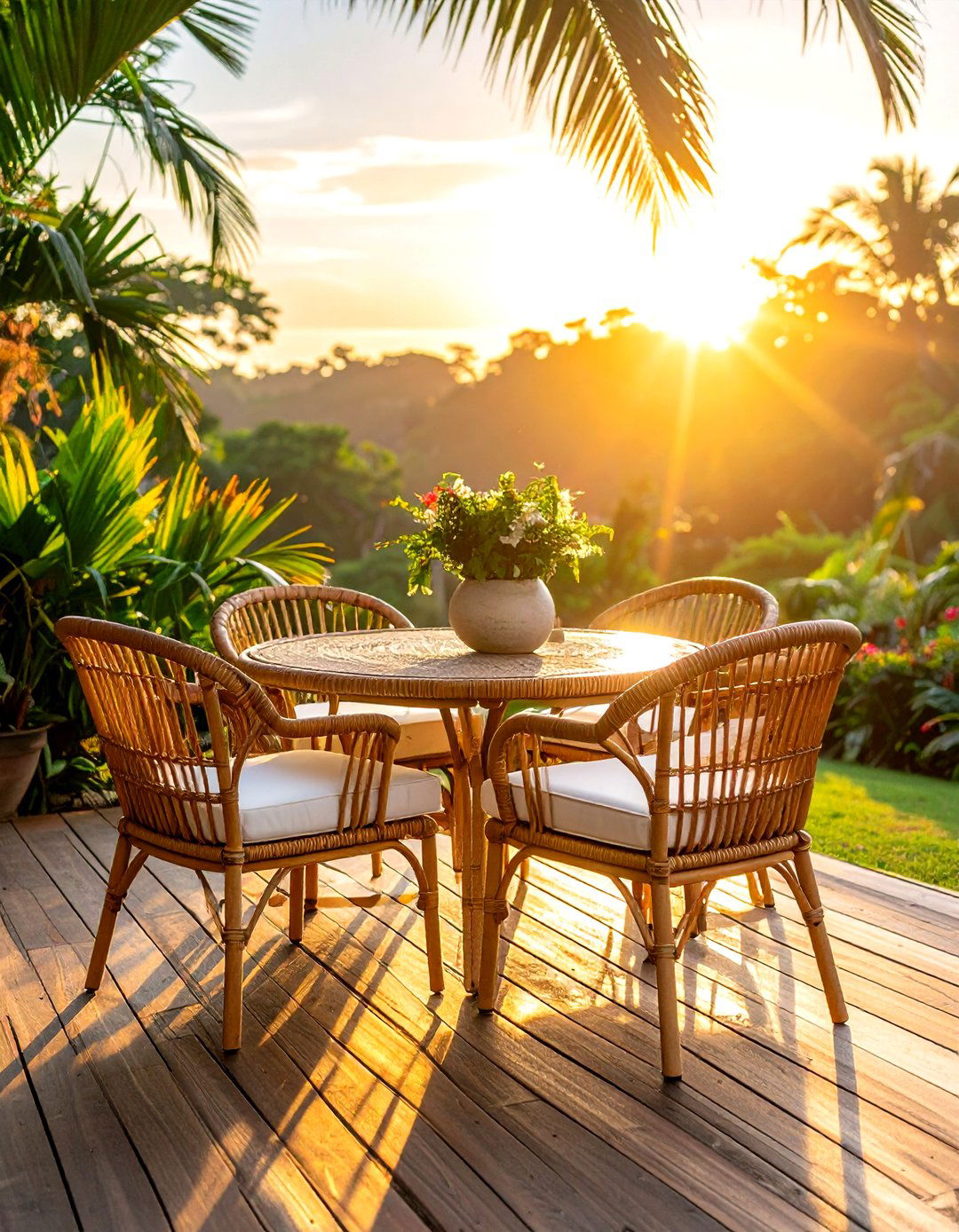 Rattan Dining Set - 30 outdoor dining furniture ideas