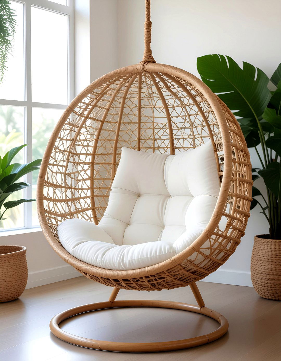 Rattan Egg Chair - 30 living room egg chair ideas