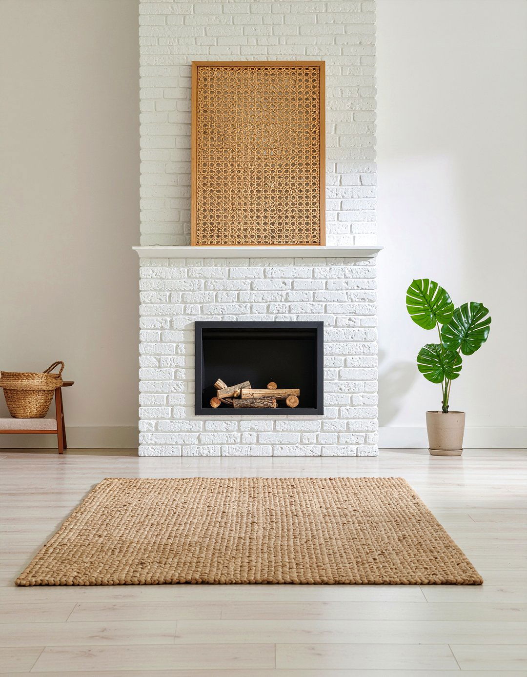Rattan Fireplace Screen - 30 rattan living room ideas