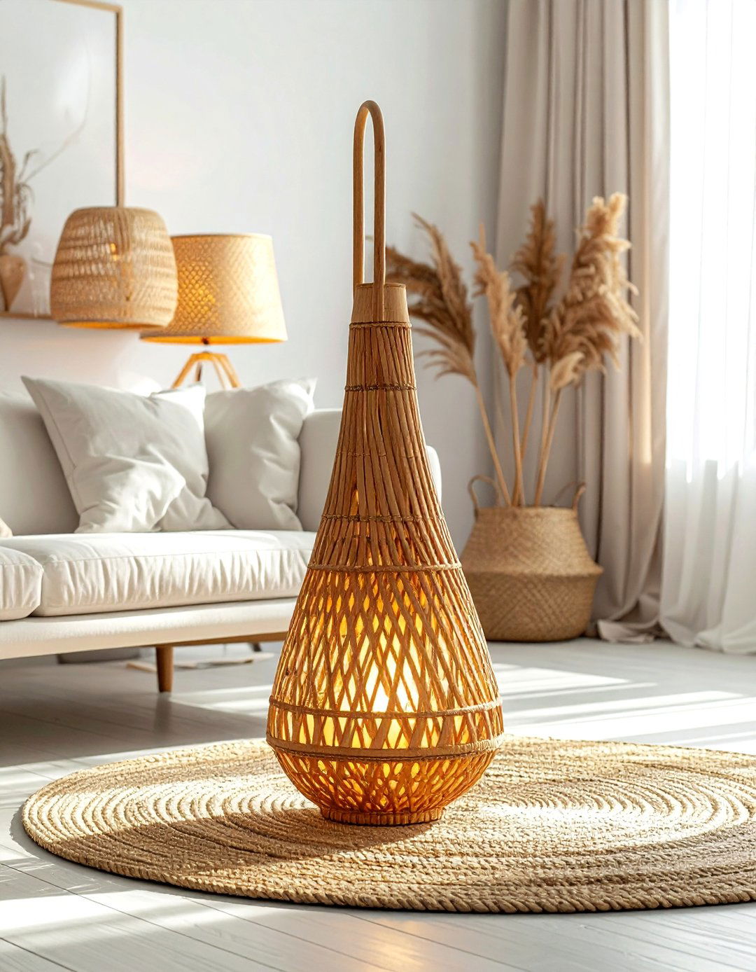 Rattan Floor Lamp - 30 modern lamp ideas
