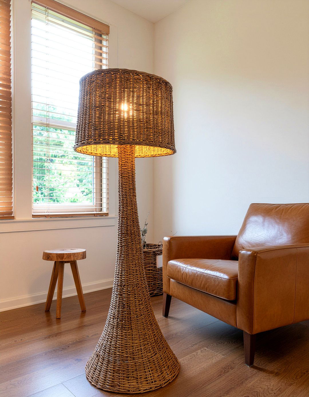 Rattan Floor Lamp - 30 rattan living room ideas