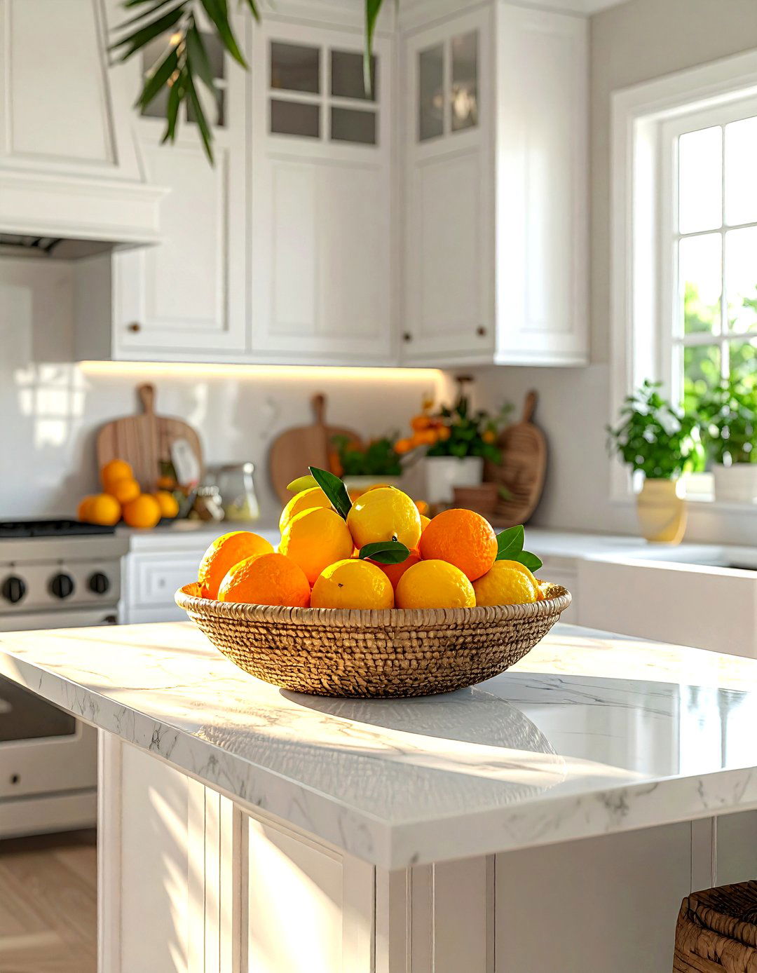 Rattan Fruit Bowl - 30 kitchen finishing touches ideas