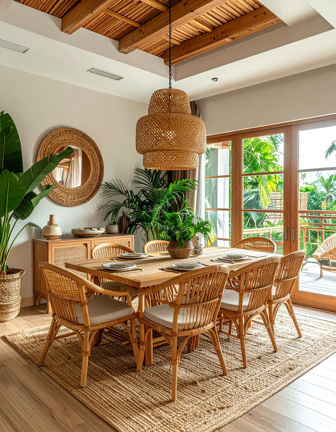 Rattan Furniture Dining Room - 30 textured dining room ideas