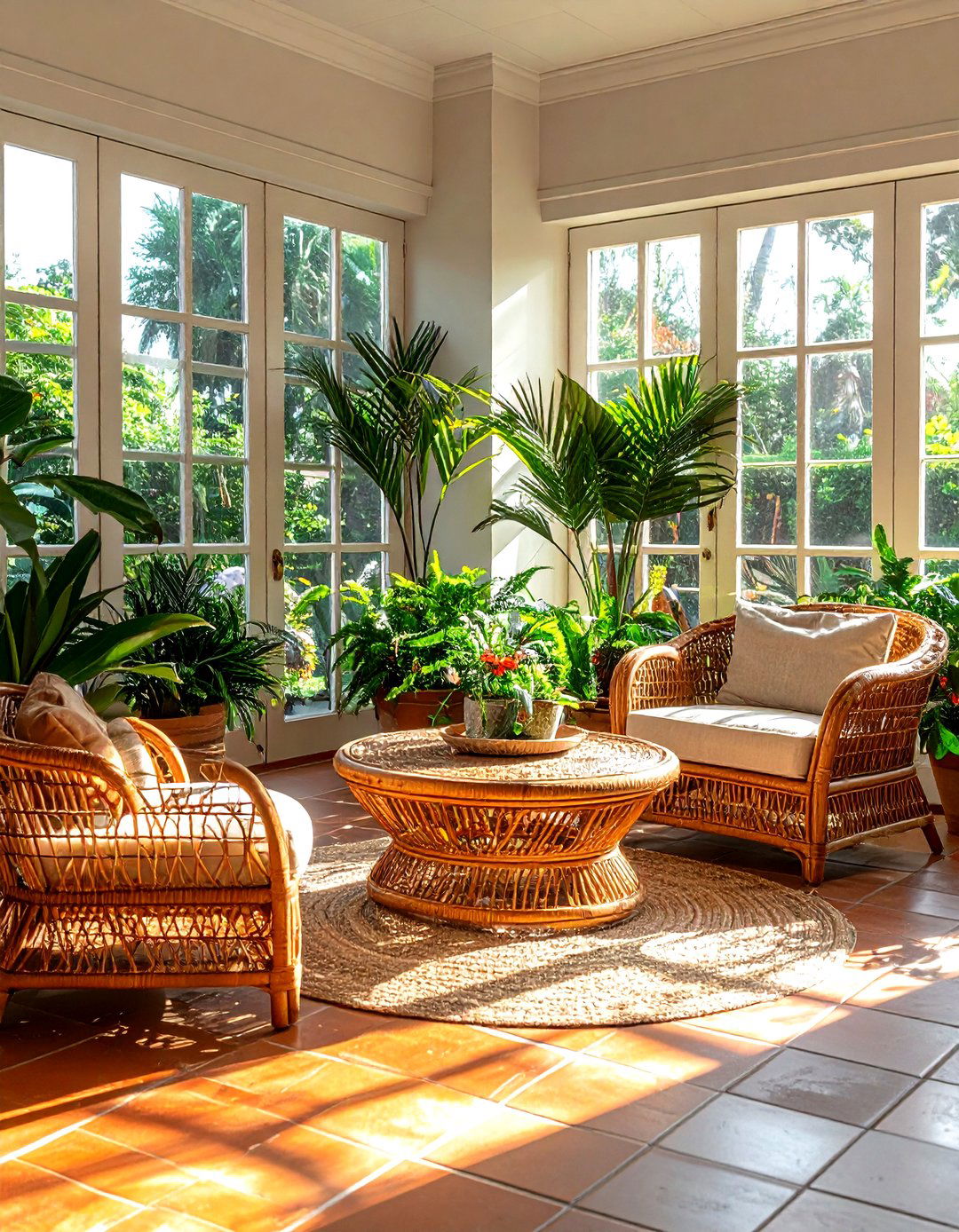 Rattan Furniture Set - 30 bohemian home decor ideas