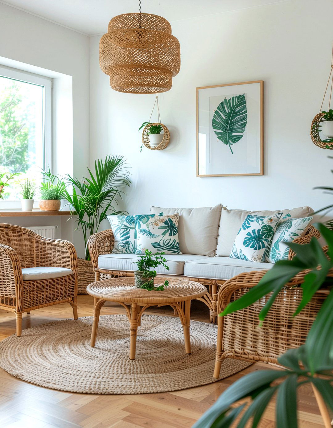 Rattan Furniture Set - 30 living room anchor piece ideas