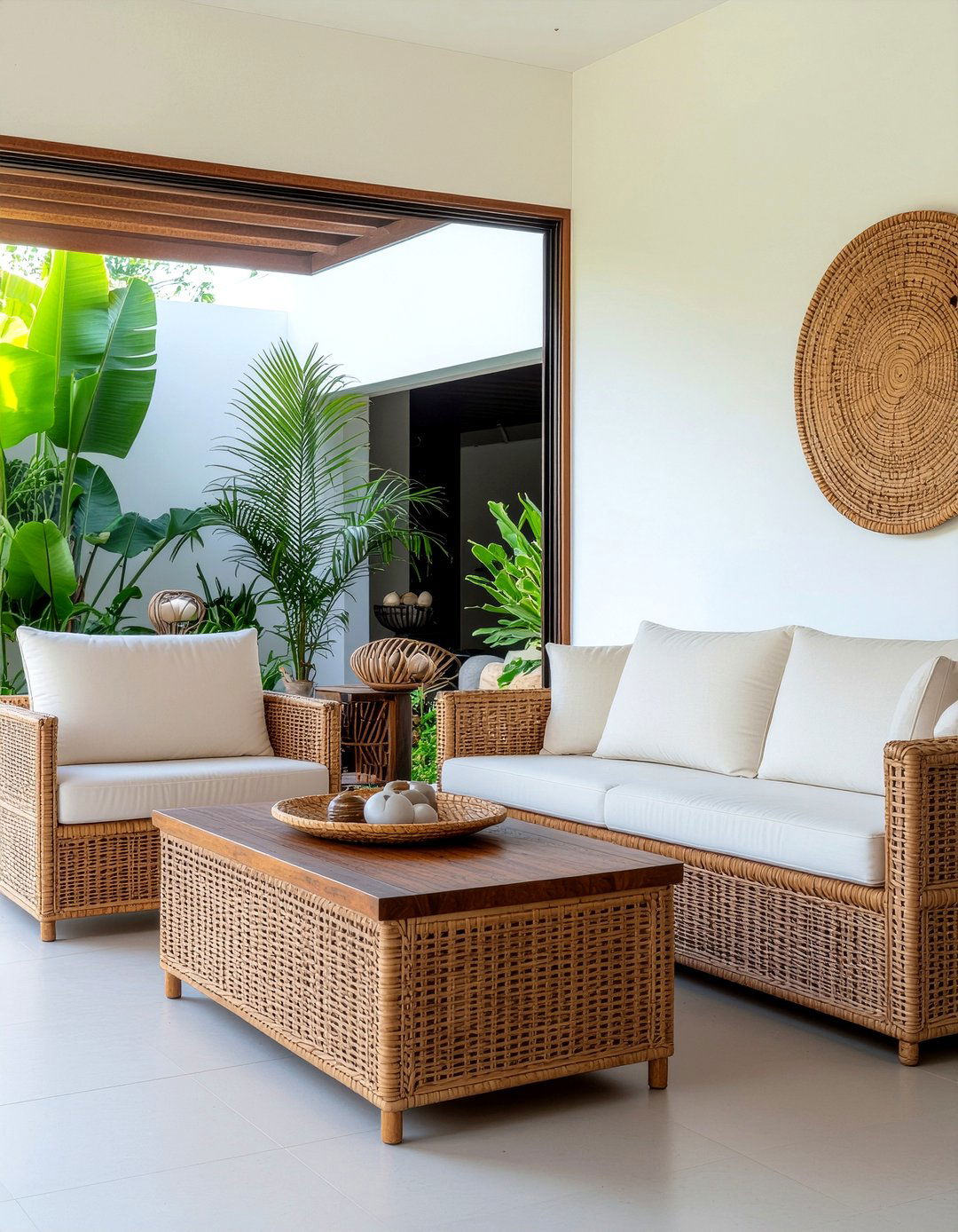Rattan Furniture Sets - 30 tropical living room ideas