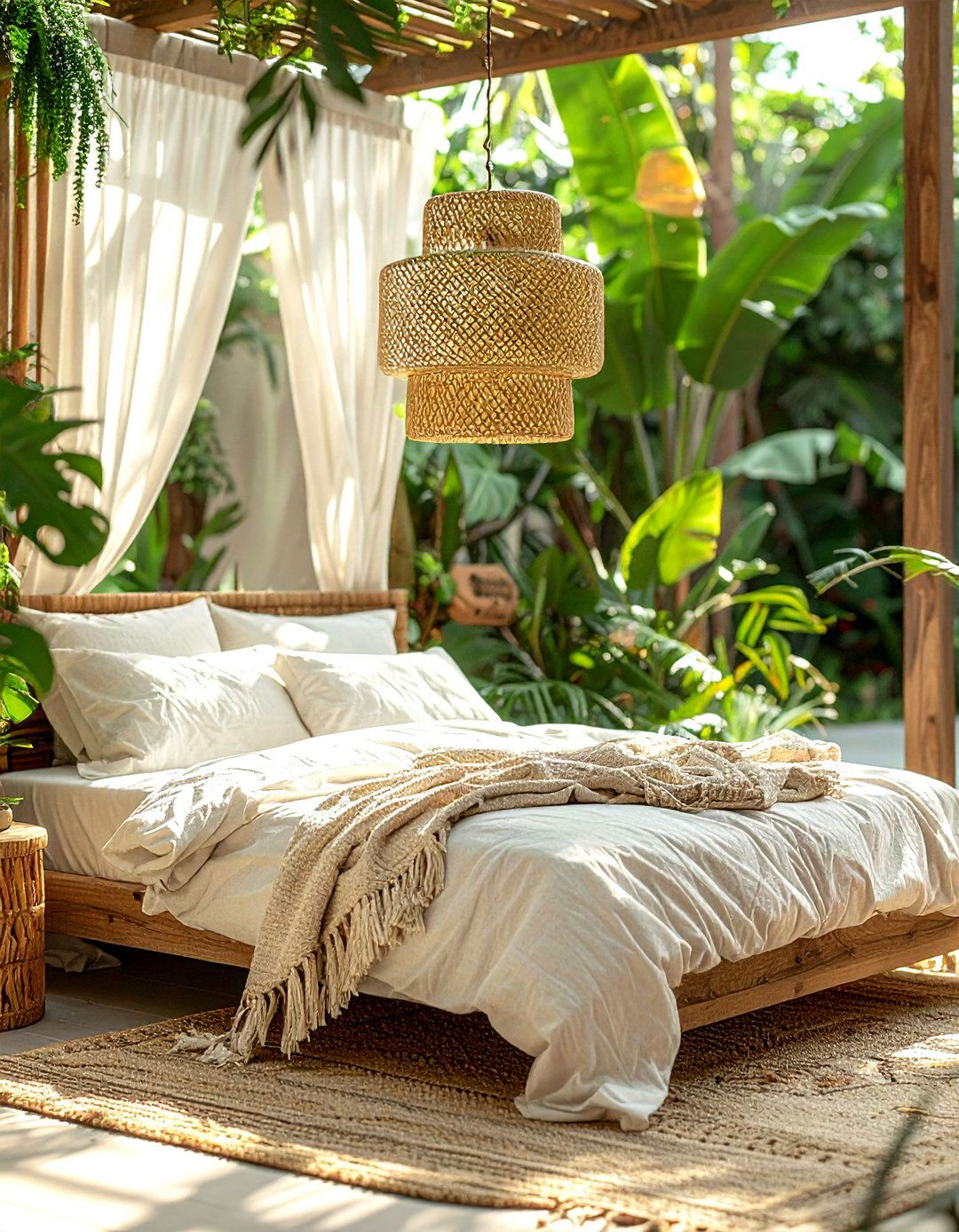 Rattan Hanging Light - 30 bedroom pendant lighting ideas