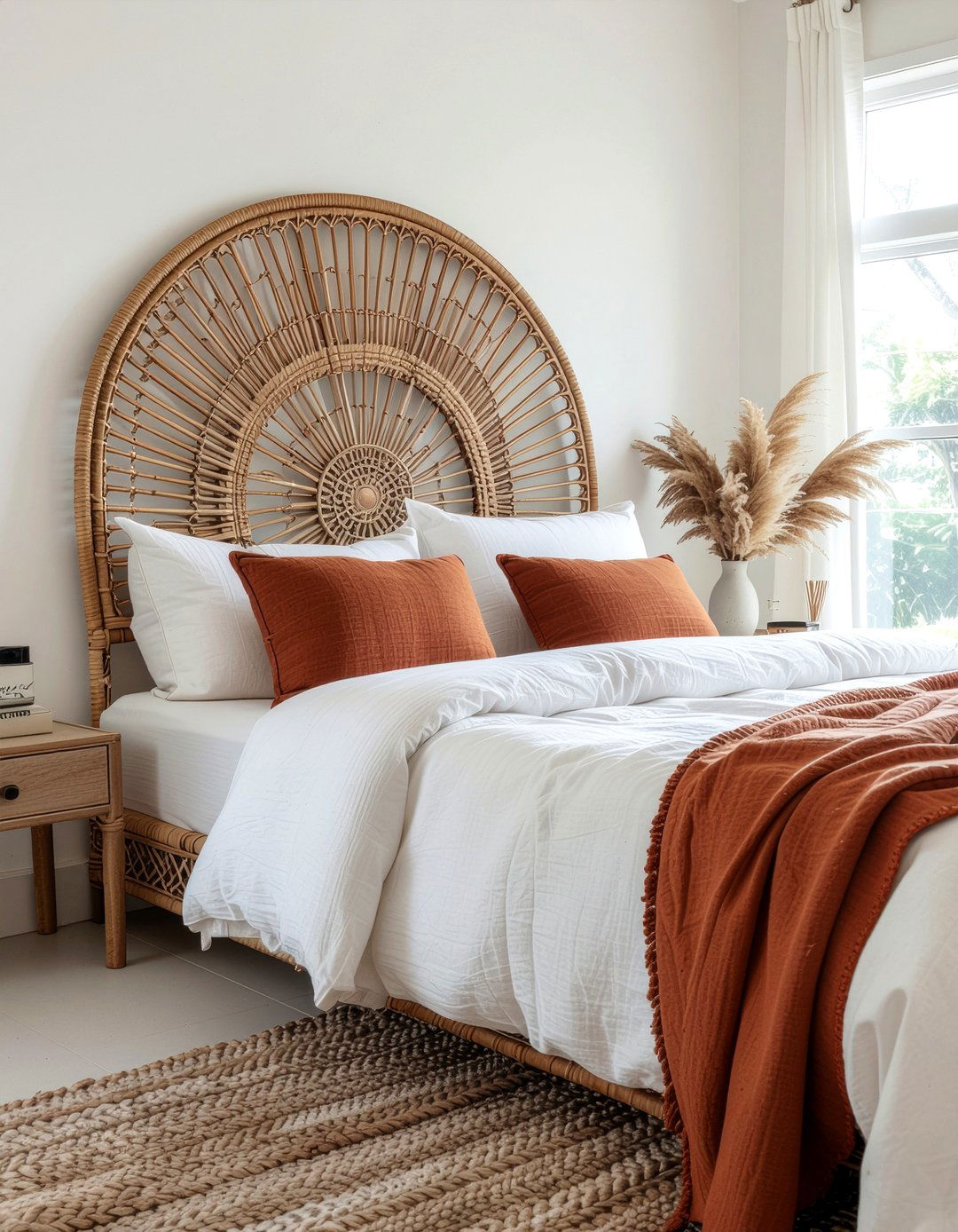 Rattan Headboard - 30 rattan bedroom ideas