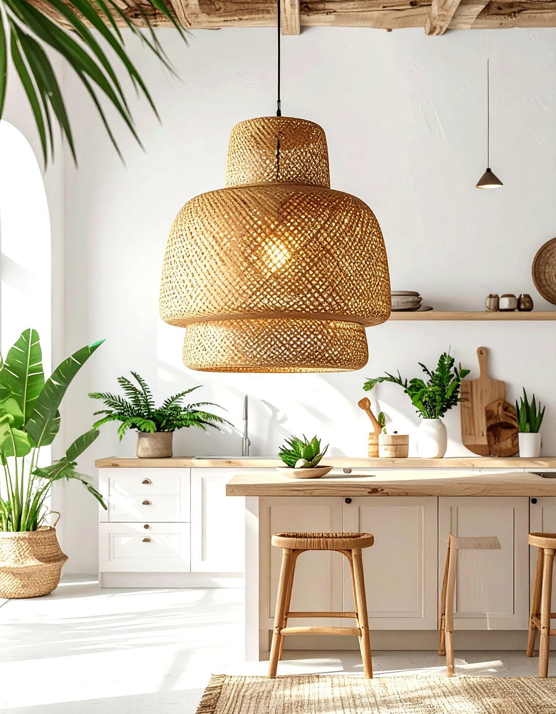 Rattan Kitchen Ceiling Light - 30 kitchen ceiling light ideas