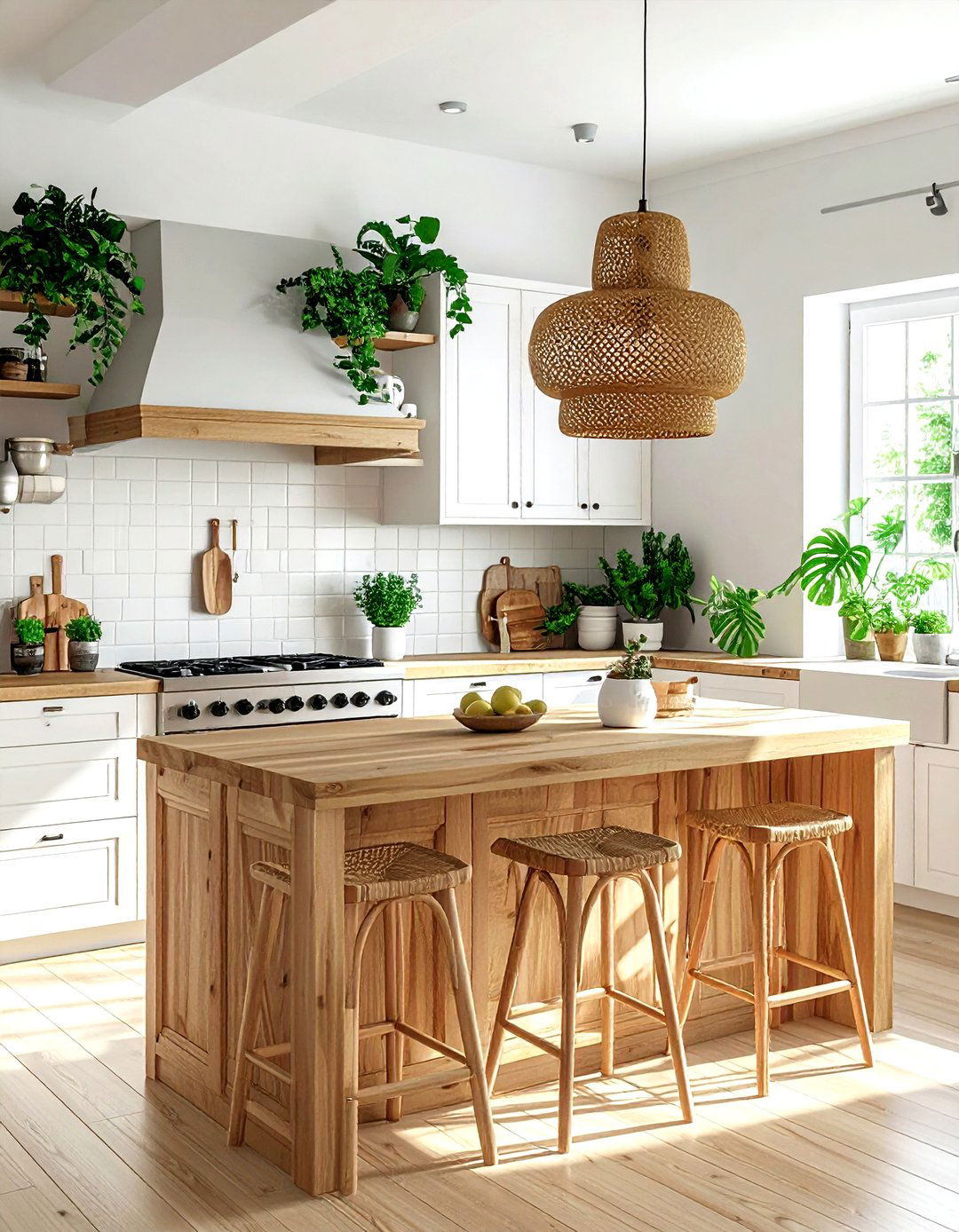 Rattan Kitchen Light - 30 kitchen lighting ideas