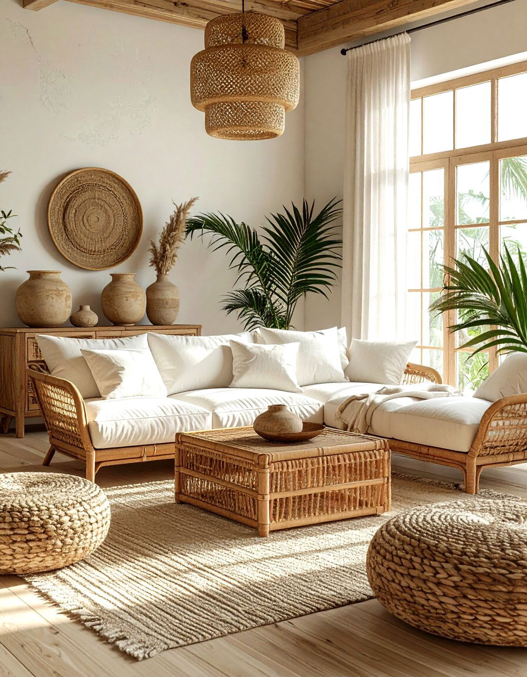 Rattan Living Room - 30 rattan decor ideas